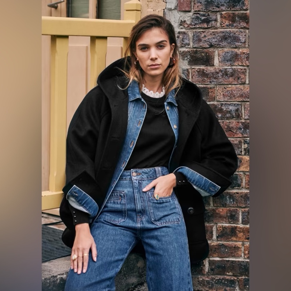 Black Sezane Manteau Suzon women’s wool coat